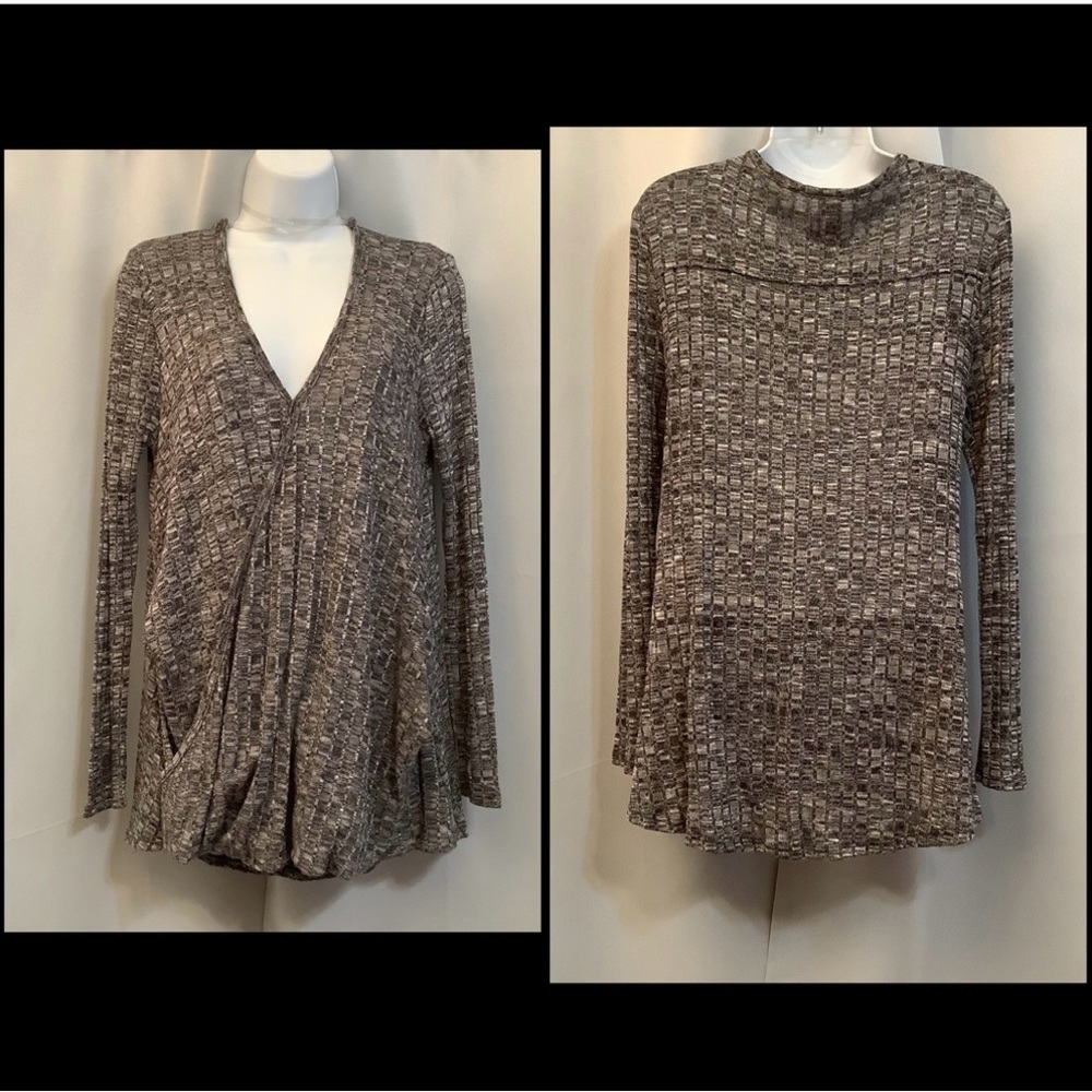 Line Up Top Women’s Size Small Knit Cross Over Grey - Picture 14 of 14